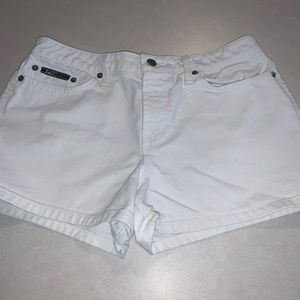 White jean shorts from L.e.I